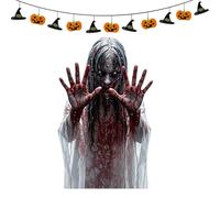 Halloween Mirror Decals - Spooky Self Adhesive Window Decoration Set
