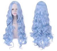 Halloween Mode Fête De Noël Dress Up Perruque Anime Perruque Couleur 80Cm De Long Cheveux Bouclés Coupe Du Visage Coiffure Cosplay Perruque Couleur: Yn080 Bleu