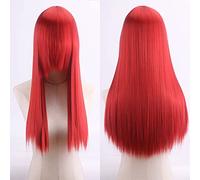 Halloween Mode Fête De Noël Dress Up Perruque Cosplay Anime Perruque Haute Température Soie Rose Net Coloré 60cm Épaississement Long Cheveux Raides Couleur: Zf60-14 Épaississement