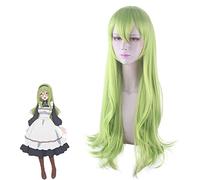 Halloween Mode Fête De Noël Dress Up Perruque Cosplay Perruque Princesse Lien Re: Plongée Fleur Rin Pomme Vert Visage Long Cheveux Bouclés