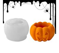 Halloween Mold, 3D Pumpkin Silicone Molder, Compact Heavy Duty Design Creative Holiday Crafting, Reusable Cute Mould for Fall Thanksgiving Candle Holder, Soap Resin Chocolate Decor