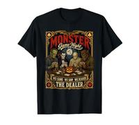 Halloween Monster Game Night The Dealer Cards Camiseta gráfica económica