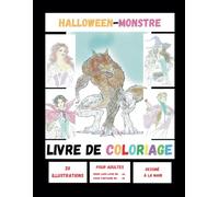HALLOWEEN-MONSTRE: Une illustration par page, 20 dessins dessinés à la main.