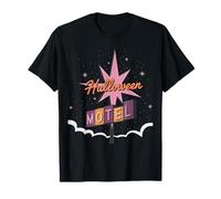 Halloween Motel Retro Sign Art Camiseta