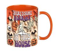Halloween Mug, 350ml Funny Ceramic Coffee Cup, Home Drinkware, Autumn Holiday for Men, Women, Couples, Birthday, Party, Thanksgiving, Christmas, Kitchen Décor, 3.74x3.74x3.15 Inches
