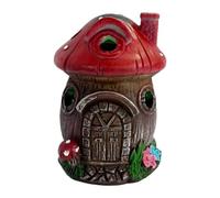Halloween Mushroom House LED Lamp - Spooky Whimsical Night Light Decor | Eco-friendly resin mushroom house features warm LED lighting, creating a spooky yet whimsical atmosphere for Halloween decor