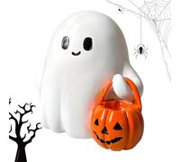 Halloween Night Light, Bedside Lamp Decor, 3,15 x 3,15 pulgadas Ghost Pumpkin Mesa Accessory, Soft Ambient Glow Display, for Bathroom Kitchen Study Reading Corner Entryway Party Room Bedroom Decor