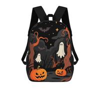 Halloween Night Scene with Pumpkins And Ghosts Mochila Infantil Para Niñas Y Niños, Mochila De Día, Escuela Primaria, Perfecta Para La Vuelta Al Cole O Educación Física, Regalos Y Viajes 17inch