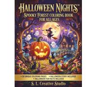 Halloween Nights™: Spooky Forest Coloring Book for All Ages: 50 Cute Halloween Coloring Pages with Friendly Ghosts, Pumpkins, Witches, Black Cats, and Magical Forest Adventures for All Ages