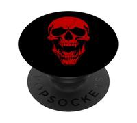 Halloween no-muerto vampiro cráneo aterrador monstruo rojo gótico espeluznante PopSockets PopGrip Adhesivo