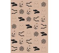 Halloween Notebook (Brown): Cute Original Pattern Design, Lined, 8.27 x 11.69 inches (A4), 100 pages