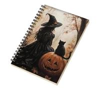 Halloween Notebook - Cat Pumpkin Witch Spiral Planner | Witch Journal
