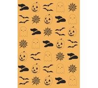 Halloween Notebook (Orange): Cute Original Pattern Design, Lined, 8.27 x 11.69 inches (A4), 100 pages