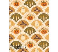 Halloween Notebook - Spooky & Fun Design with Pumpkins, Ghosts, Candles & Witch Hats | 120 Lined Pages | 8.5 x 11 inches