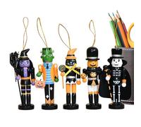 Halloween Nutcracker Ornament - Halloween Nutcracker, Gothic Festive Tabletop Sculpture Statues, Pumpkin Witch Vampire Theme Figural Centerpieces | Macabre Collectible Decor For Office Classroom