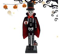 Halloween Nutcrackers Figures - Classic Skeleton Vampire Figurines Carved, Macabre Holiday Keepsake Accenent, Artístico Seasonal Display Escultura, Creepy Decorative Ornament Piece | For Mantle Window