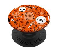 Halloween ocultismo mágico místico esotérico naranja brujería PopSockets PopGrip Adhesivo