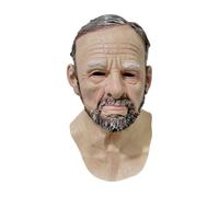 Halloween Old Man Head - Head de peluca de terror, máscara de vestuario realista | Proporro para la cara de miedo para Masquerade Party, Theatre Stage, Haunted House, Cosplay Festival, Carnival Entert