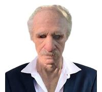 Halloween Old Man maskz - 38.5x27x21.5cm disfraz de cara, máscara humana con cabello | Propósito de cosplay teatral para fiesta de mascarada, presentación escénica, celebración, vestimenta, eve