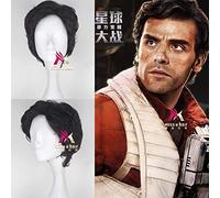 Halloween Para Hombre Star Wars Cosplay Peluca Juego De Rol Poe Dameron Resistencia Líder Negro Peluca De Pelo Corto Cosplay Disfraces