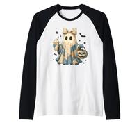 Halloween Patchwork Ghost Coquette Boo Shirt Cute Fall Women Camiseta Manga Raglan