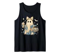 Halloween Patchwork Ghost Coquette Boo Shirt Cute Fall Women Camiseta sin Mangas