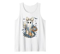 Halloween Patchwork Ghost Coquette Boo Shirt Cute Fall Women Camiseta sin Mangas