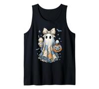 Halloween Patchwork Ghost Coquette Boo Shirt Cute Fall Women Camiseta sin Mangas