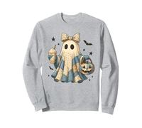 Halloween Patchwork Ghost Coquette Boo Shirt Cute Fall Women Sudadera