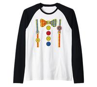 Halloween Payaso Tirantes Disfraz de Circo Niños Divertido Camiseta Manga Raglan