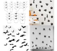 Halloween Pegatinas Decoraciones, Halloween Party Supplies PVC 3D Decorativo Miedo Murciélagos Calcomanía de Pared, Halloween Eve Decoración Inicio Ventana Decoración Set