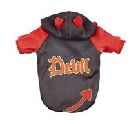 Halloween Pet Costume Party Disfraz de transformación de Halloween Divertida Cosplay Sudadera con Capucha Felpa Demonio Negro y Rojo para Bul. ldog francés Ropa para Mascotas y Traje Perrito (Red, S)