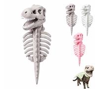 Halloween Pet Dinosaur Skeleton Glow in Dark Cat Costume (Gray-L)