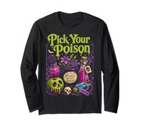 Halloween Pick Your Poison Funny Wizard Vintage Halloween Manga Larga