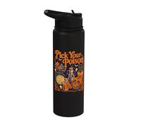 Halloween Pick Your Poison Funny Wizard Vintage Halloween Stainless Steel Insulated Water Bottle
