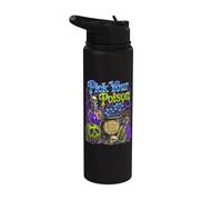 Halloween Pick Your Poison Funny Wizard Vintage Halloween Stainless Steel Insulated Water Bottle