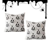 Halloween Pillow Covers - 2 Piece Soft Pumpkin Cases, Throw Cushion Covers
