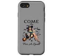 Halloween Pin Up Chica viene para un hechizo Vintage bruja Carcasa para iPhone SE (2020) / 7 / 8