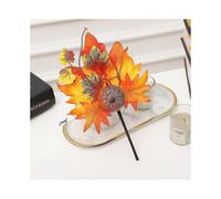 Halloween Plug-in Maple Leaf Wreath Pumpkin Pinecone Red Fruit Diy Harvest Festival Autumn Happy Thanksgiving Day Props