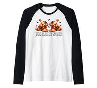 Halloween Poodle Puppies For Dog Mom Is Too Cute To Spook Camiseta Manga Raglan