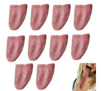 Halloween Prank Tongue Set - 10pcs Realistic Fake Tongues | Scary Gag Props For Pranks & Cosplay | Horrific Rubber Tongue Toys For Halloween, Costume Parties & April Fool’s Day