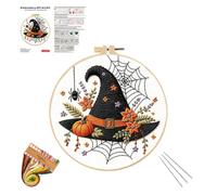 Halloween Pre-Printed Clear Embroidery Kit Theme Quilting Craft DIY Tools