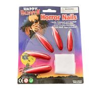 Halloween Press on Nails, 10 Pieces Spooky Long Fake Nails, Gothic Fingernail Decoration for Masquerade, Stage Performance, Holiday Dress-Up and Halloween Party Vampire Role Play