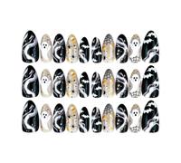 Halloween Press On Nails | 30 Pieces Reusable Art Manicure Tip | 3D | 3D Ghost Design And Spider Press on False Nails for Holiday Party Halloween False Nails 30 Pieces Reusable Art Design