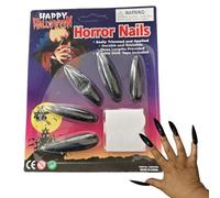 Halloween Press on uñas - diseño largo de ataúd, kit góticas | Arte instantáneo para la actuación del maquillaje tema bruja o noche las vacaciones, Claws decorativo par