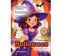 Halloween Princess Coloring Book for Girls Ages 4-8: Spooky Princess Costumes & Fun Activities | Bold, Single-Sided & Travel Size
