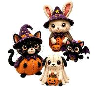 Halloween Projects Set - Creative Fabric Assemblage, Stitched Ornament Materials, Decorative Crafting Utility, Premium Assembly Pack | Handcrafted Gift Item, for Birthday Home Office