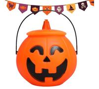 Halloween Pumpkin Bucket - Trick or Treat Pail, Candy Container | Design, Bright Orange Color, Comfortable Handle Grip, Festive Decoration, Kids Parties And Halloween Event