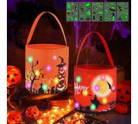 Halloween Pumpkin Candy Bag,2 Stück Halloween Süßigkeiten Tasche,Leuchtend Candy Tasche,Leuchtende Partytüten,für Kinder Party