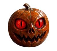 Halloween Pumpkin Figurine - Red-Eyed Resin Table Ornament, 7.6cm Halloween Red-Eyed Pumpkin Figurine, Spooky Resin Decoration | for Desk, Corridor, Shelf, Home, Haunted House, Festive Centerpiece